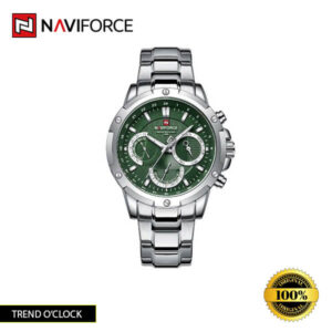 Naviforce-9196 watch in Gold, Silver Black, Silver Blue, Silver Gold, Silver Green, Silver Rose Black, Silver Rose Gold, and Silver White colors.