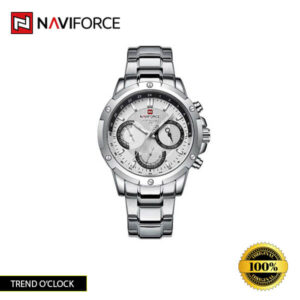 Naviforce-9196 watch in Gold, Silver Black, Silver Blue, Silver Gold, Silver Green, Silver Rose Black, Silver Rose Gold, and Silver White colors.