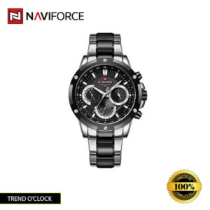 Naviforce-9196 watch in Gold, Silver Black, Silver Blue, Silver Gold, Silver Green, Silver Rose Black, Silver Rose Gold, and Silver White colors.