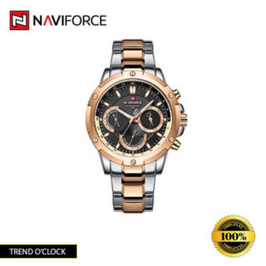 Naviforce-9196 watch in Gold, Silver Black, Silver Blue, Silver Gold, Silver Green, Silver Rose Black, Silver Rose Gold, and Silver White colors.