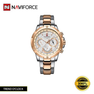 Naviforce-9196 watch in Gold, Silver Black, Silver Blue, Silver Gold, Silver Green, Silver Rose Black, Silver Rose Gold, and Silver White colors.