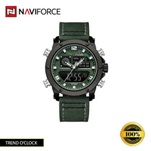 Naviforce-9236 watch in Black Green, Silver Black, Blue, Brown Rosegold, Brown Gold, Black, and Black Gold colors.